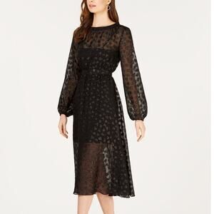 NWT Avec Les Filles Heart Applique Dress Black Sheer 12 Romantic Goth Whimsigoth